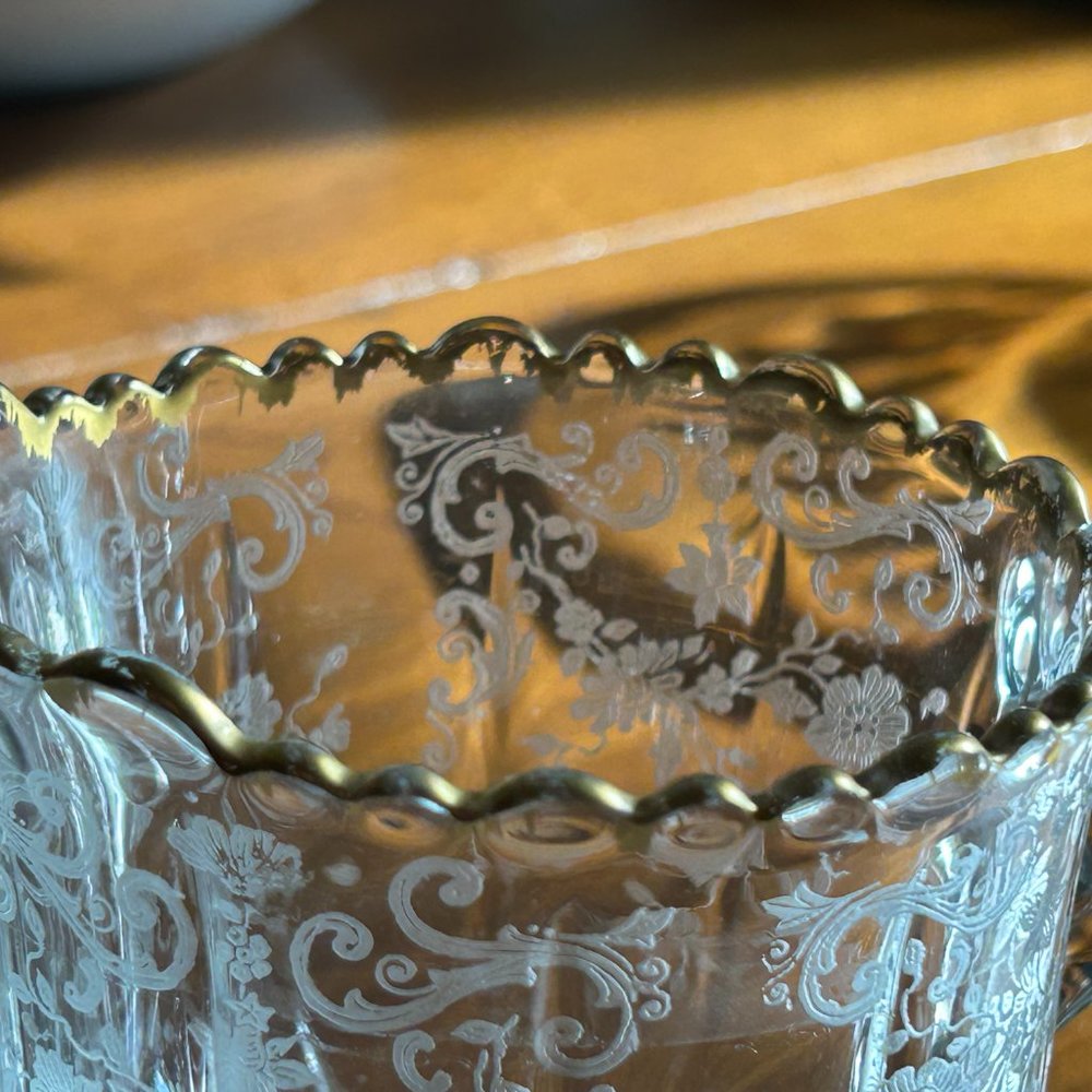 Ex Rare VTG Cambridge Chantilly Golden Trim 3625  Sugar Creamer Set - Picture 5 of 8